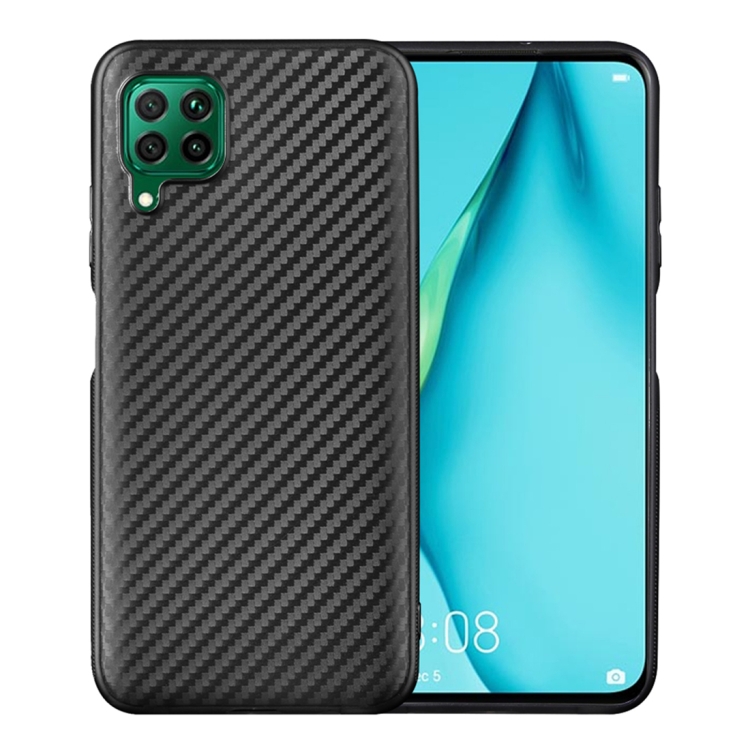 

For Huawei P40 Lite Carbon Fiber Texture Shockproof TPU Protective Case(Black)
