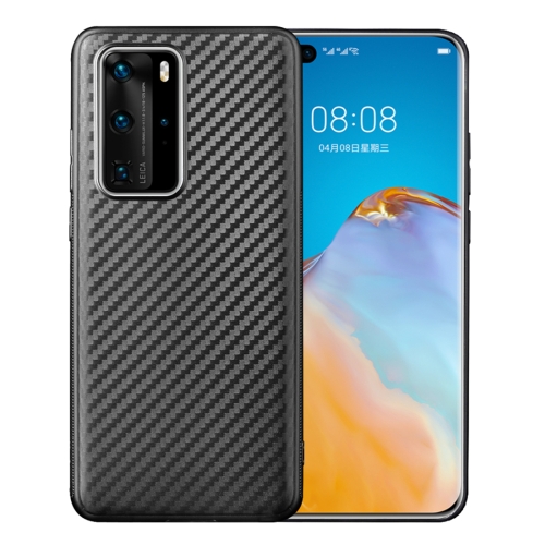 

For Huawei P40 Pro Carbon Fiber Texture Shockproof TPU Protective Case(Black)