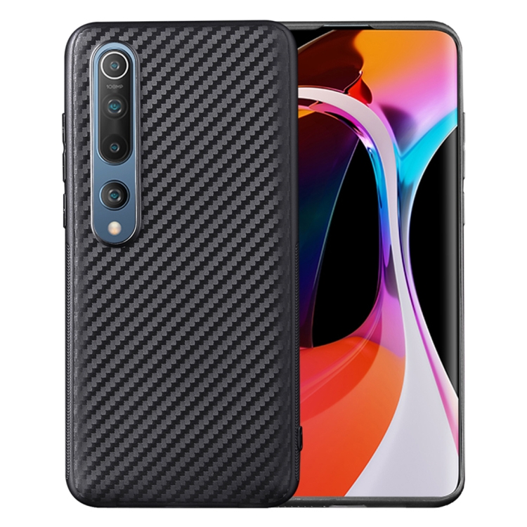 

For Xiaomi Mi 10 Carbon Fiber Texture Shockproof TPU Protective Case(Black)