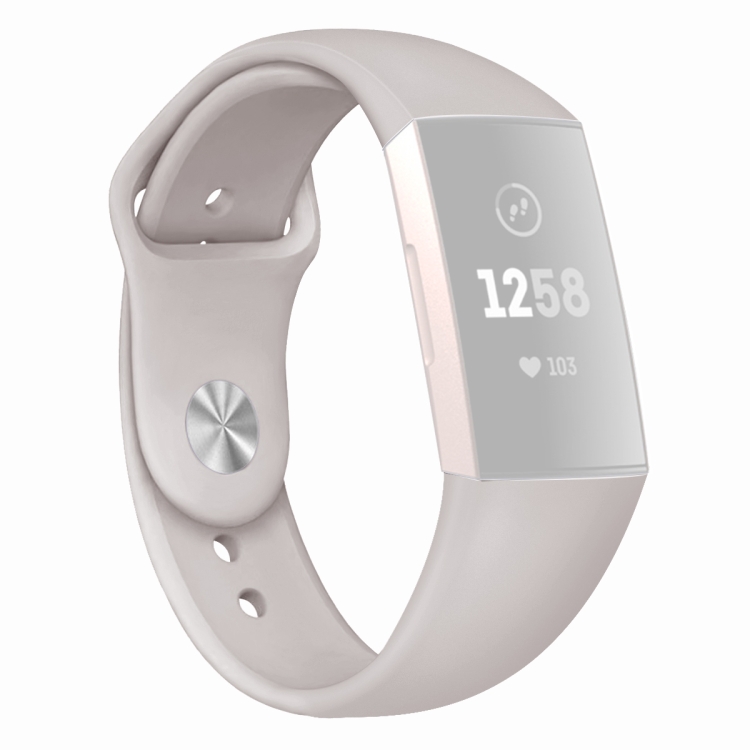 

For Fitbit Charge 3 18mm Solid Color Silicone Strap A(Apricot)