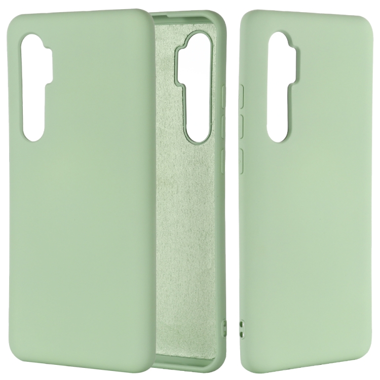 

For Xiaomi Mi Note 10 Lite Solid Color Liquid Silicone Shockproof Full Coverage Protective Case(Green)