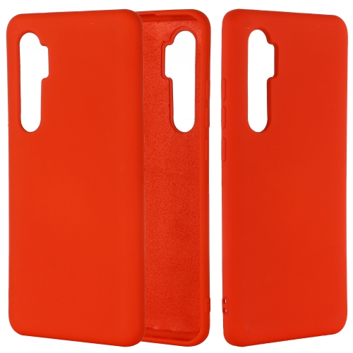 

For Xiaomi Mi Note 10 Lite Solid Color Liquid Silicone Shockproof Full Coverage Protective Case(Red)