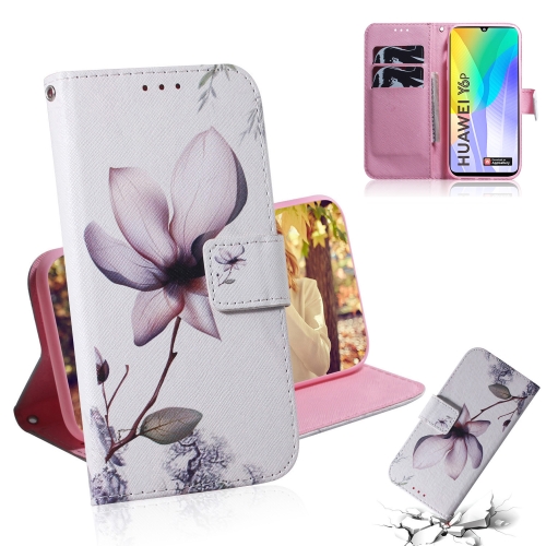 

For Huawei Y6P Colored Drawing Horizontal Flip Leather Case with Holder & Card Slot & Wallet(Magnolia Flower)