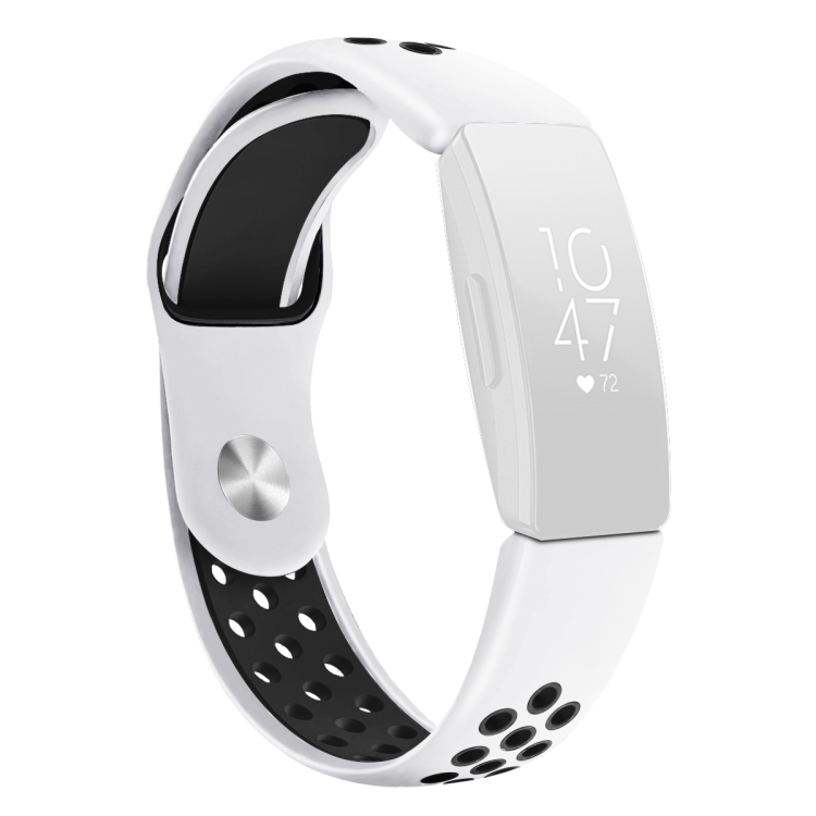 

For Fitbit Inspire HR Two-color Silicone Strap Size: Small Size(White Black)