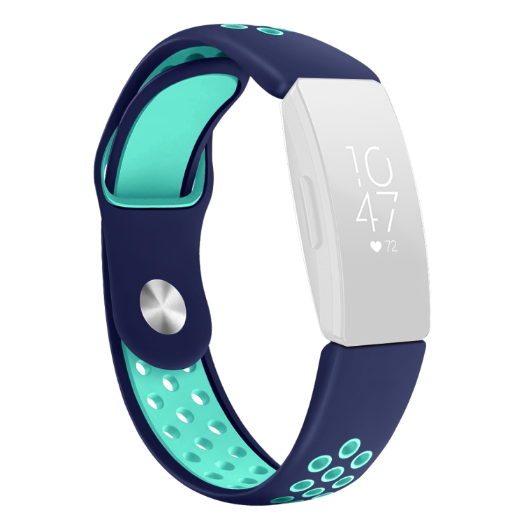 

For Fitbit Inspire HR Two-color Silicone Strap Size: Small Size(Blue Duck)