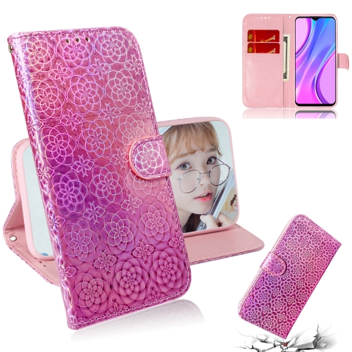 

For Xiaomi Redmi 9 Solid Color Colorful Magnetic Buckle Horizontal Flip PU Leather Case with Holder & Card Slots & Wallet & Lanyard(Pink)