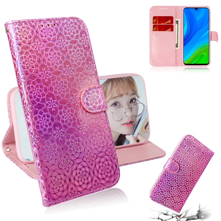 

For Huawei P smart 2020 Solid Color Colorful Magnetic Buckle Horizontal Flip PU Leather Case with Holder & Card Slots & Wallet & Lanyard(Pink)
