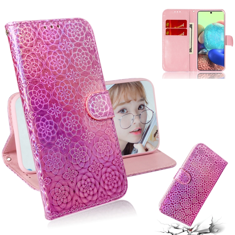 

For Samsung Galaxy A71 5G Solid Color Colorful Magnetic Buckle Horizontal Flip PU Leather Case with Holder & Card Slots & Wallet & Lanyard(Pink)