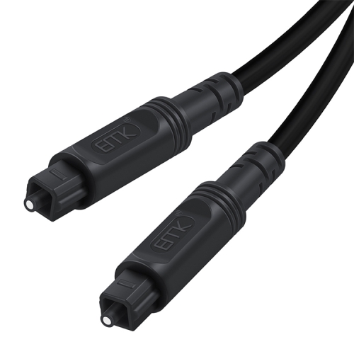 

1m EMK OD4.0mm Square Port to Square Port Digital Audio Speaker Optical Fiber Connecting Cable(Black)
