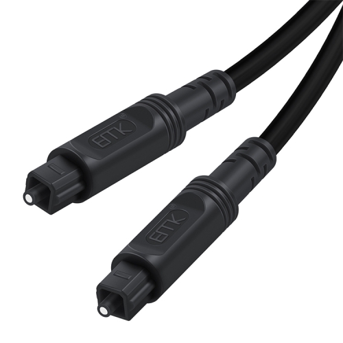 

25m EMK OD4.0mm Square Port to Square Port Digital Audio Speaker Optical Fiber Connecting Cable(Black)