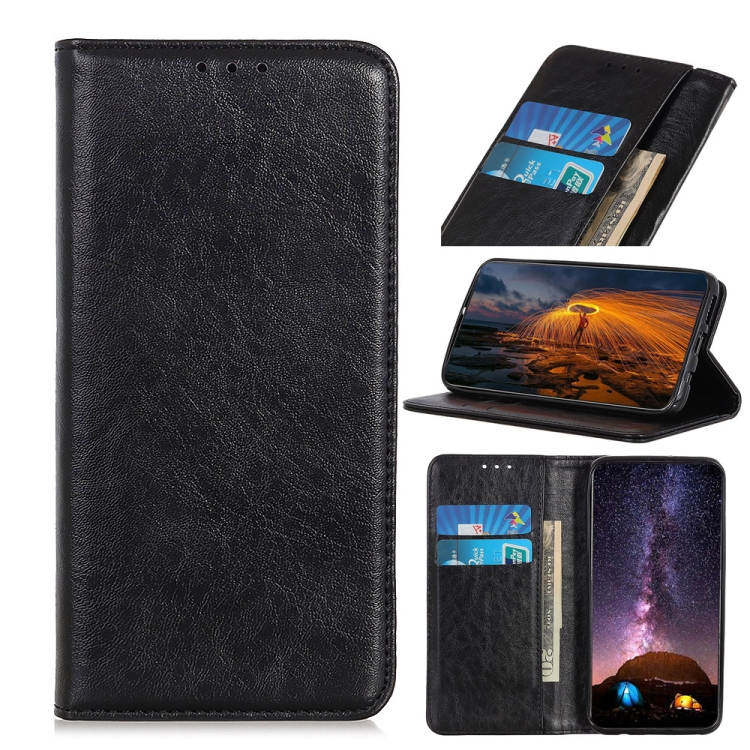 

For Xiaomi Redmi 9 Magnetic Crazy Horse Texture Horizontal Flip Leather Case with Holder & Card Slots & Wallet(Black)