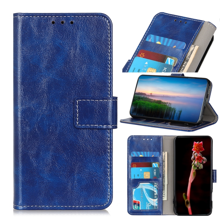 

For Xiaomi Redmi 9 Retro Crazy Horse Texture Horizontal Flip Leather Case with Holder & Card Slots & Wallet(Blue)