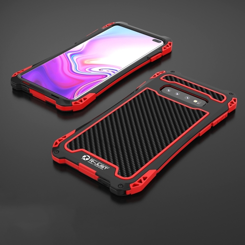 

For Samsung Galaxy S10 Plus R-JUST AMIRA Shockproof Dustproof Waterproof Metal Protective Case(Black Red)