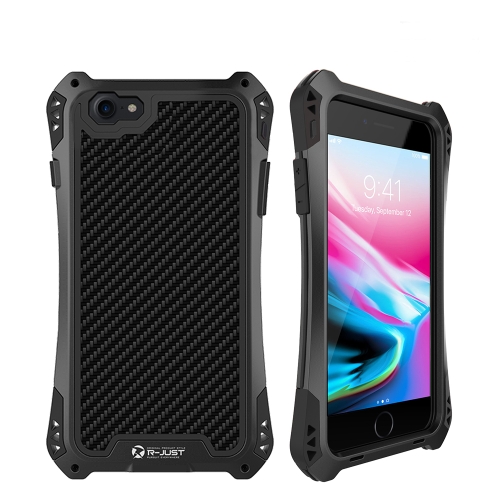 

For iPhone 8 R-JUST AMIRA Shockproof Dustproof Waterproof Metal Protective Case(Black)