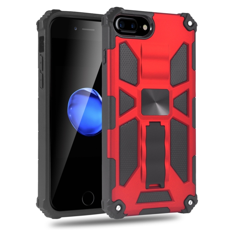 

For iPhone 7 Plus / 8 Plus Shockproof TPU + PC Magnetic Protective Case with Holder(Red)