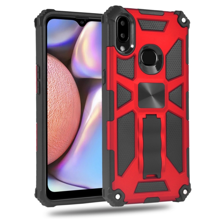 

For Samsung Galaxy A10s Shockproof TPU + PC Magnetic Protective Case with Holder(Red)