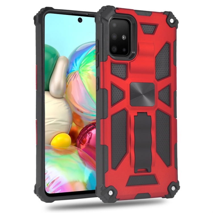 

For Samsung Galaxy A71 Shockproof TPU + PC Magnetic Protective Case with Holder(Red)