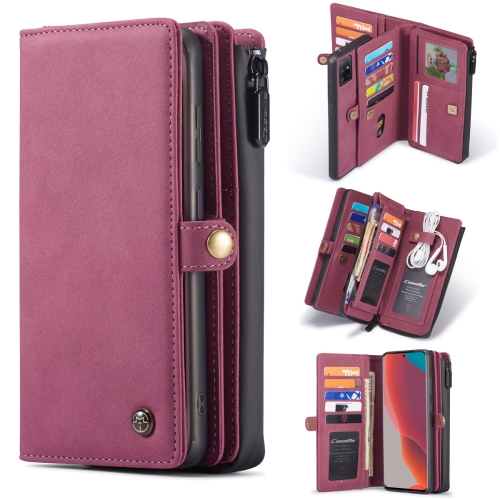 

For Samsung Galaxy A51 CaseMe 018 Detachable Multi-functional Horizontal Flip Leather Case, with Card Slot & Holder & Zipper Wallet & Photo Frame(Red)