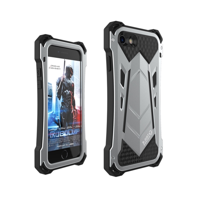 

For iPhone 8 / 7 R-JUST Shockproof Dustproof Metal Armor Protective Case(Silver)