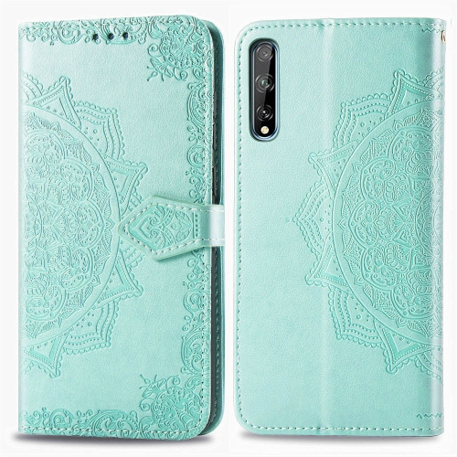 

For Huawei Y8P / Enjoy 10s Embossed Mandala Pattern PC + TPU Horizontal Flip Leather Case with Holder & Card Slots & Wallet(Green)