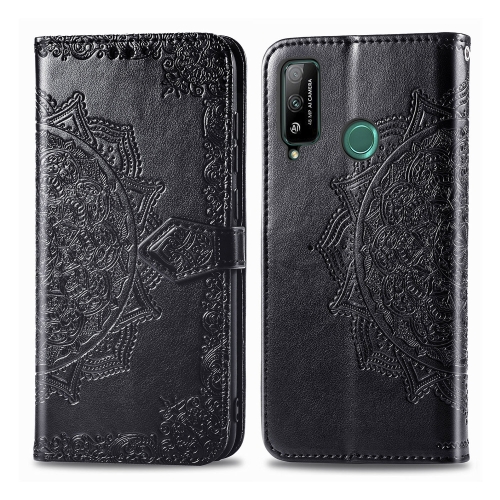 

For Huawei Play 4T Embossed Mandala Pattern PC + TPU Horizontal Flip Leather Case with Holder & Card Slots & Wallet(Black)