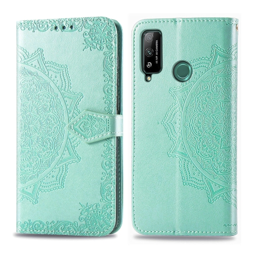 

For Huawei Play 4T Embossed Mandala Pattern PC + TPU Horizontal Flip Leather Case with Holder & Card Slots & Wallet(Green)