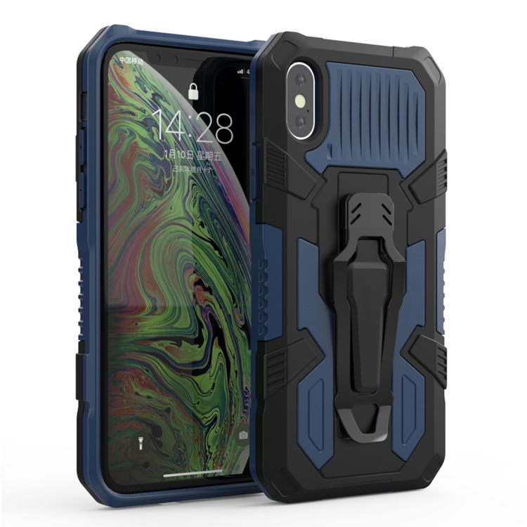 

For iPhone XS Max Machine Armor Warrior Shockproof PC + TPU Protective Case(Royal Blue)