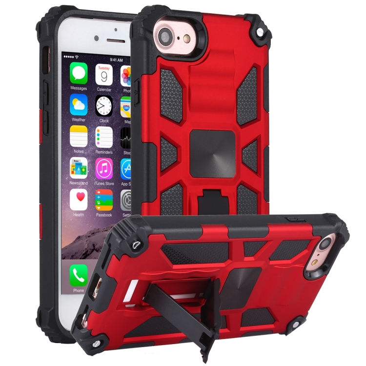 

For iPhone 6 Shockproof TPU + PC Magnetic Protective Case with Holder(Red)