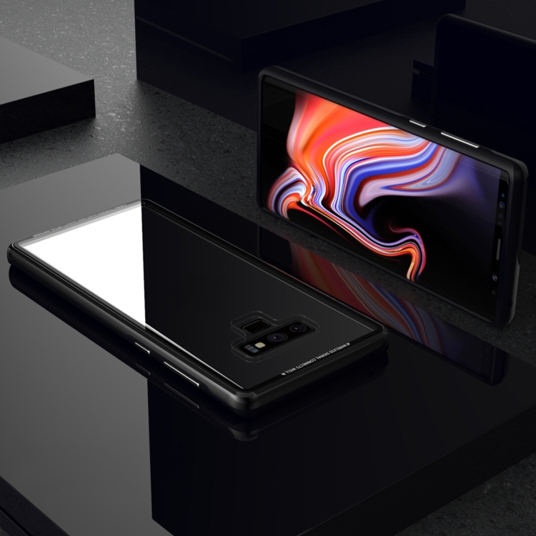 

For Samsung Galaxy Note 9 R-JUST Aluminum Alloy + TPU + Glass Back Cover Protective Case(Black)