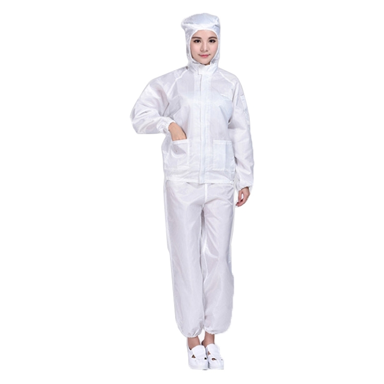 

Striped Anti-static Split Hood Dust-proof Work Suit, Size:M(White)