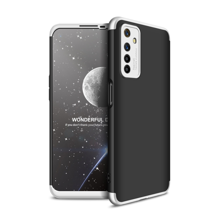 

For OPPO Realme 6 GKK Three Stage Splicing Full Coverage PC Protective Case(Black Silver)