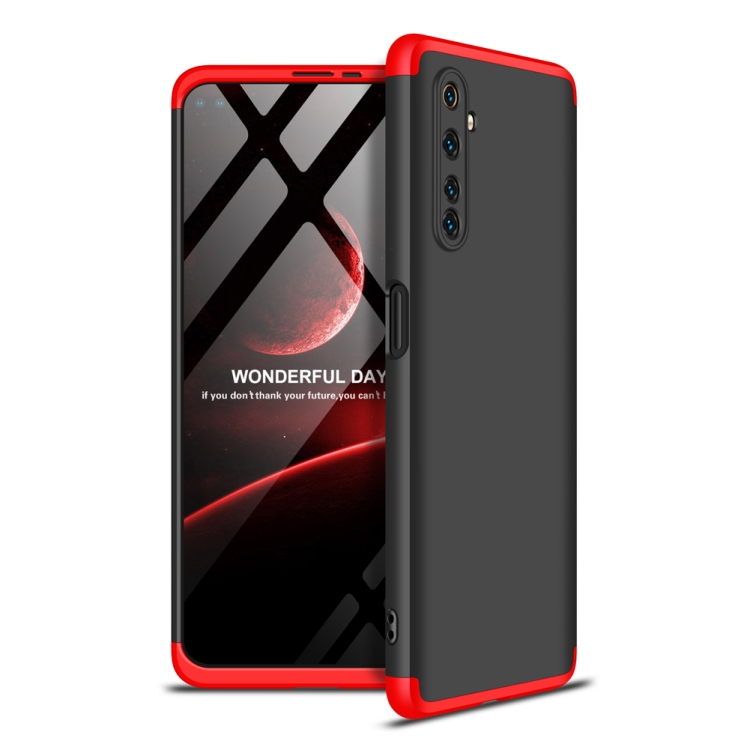 

For OPPO Realme 6 Pro GKK Three Stage Splicing Full Coverage PC Protective Case(Black Red)