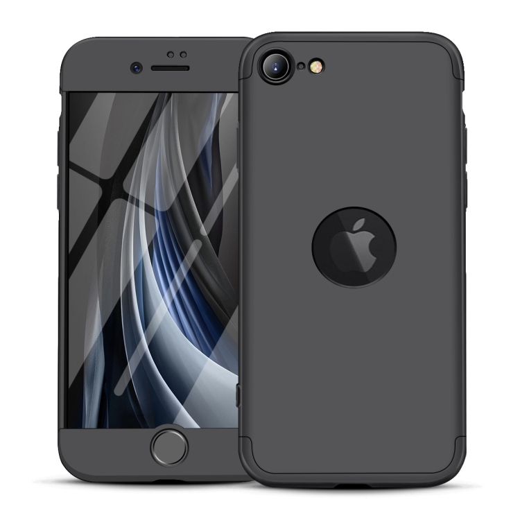 

For iPhone SE 2020 GKK Three Stage Splicing Full Coverage PC Protective Case(Black)