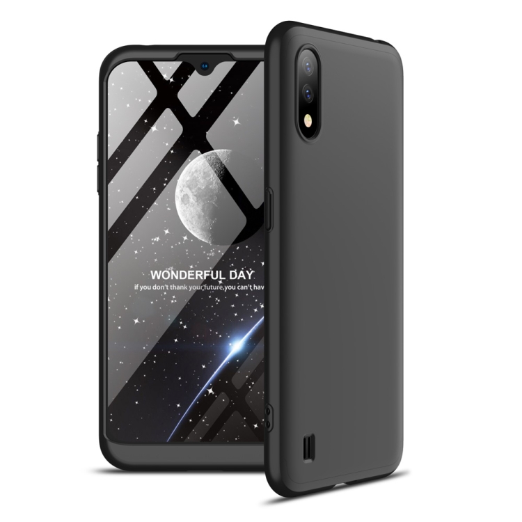 

For Samsung Galaxy A01 GKK Three Stage Splicing Full Coverage PC Protective Case(Black)