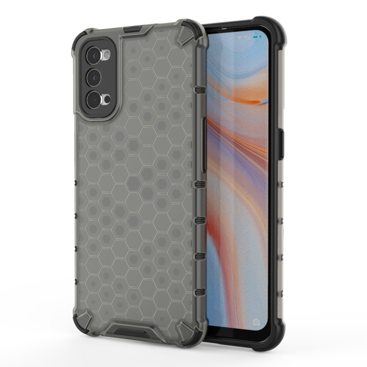 

For OPPO Reno4 5G Shockproof Honeycomb PC + TPU Protective Case(Black)