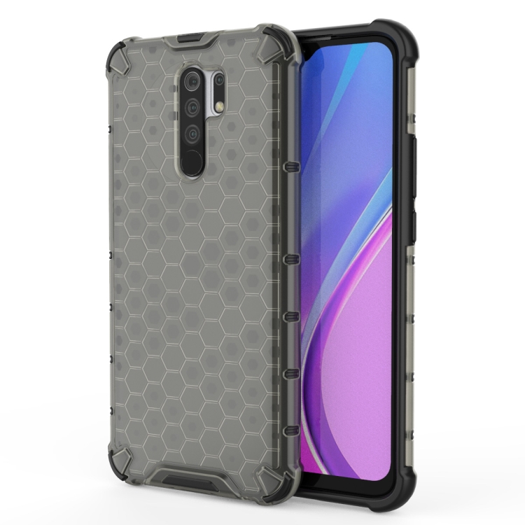 

For Xiaomi Redmi 9 Shockproof Honeycomb PC + TPU Protective Case(Black)