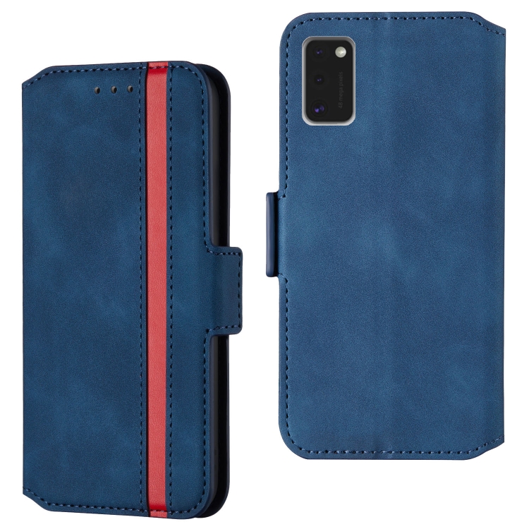 

For Samsung Galaxy A41 Retro Frosted Oil Side Horizontal Flip Case with Holder & Card Slots(Blue)