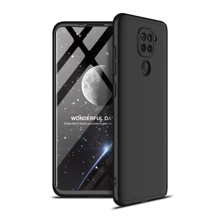 

For Xiaomi Redmi Note 9 GKK Three Stage Splicing Full Coverage PC Protective Case(Black)