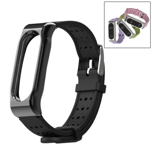 

For Xiaomi Mi Band 2 Mijobs Youth Edition Sports Waterproof Breathable Silicone Strap with Magnetic Case(Black)