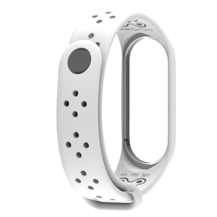 

For Xiaomi Mi Band 3 / 4 Mijobs Silicone Porous Breathable Sports Wristband(White)
