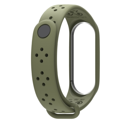 

For Xiaomi Mi Band 3 / 4 Mijobs Silicone Porous Breathable Sports Wristband(ArmyGreen)