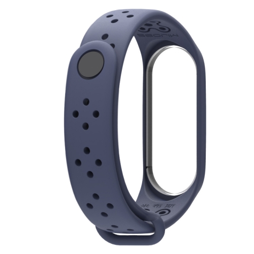 

For Xiaomi Mi Band 3 / 4 Mijobs Silicone Porous Breathable Sports Wristband(Midnight Blue)