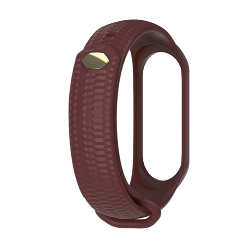 

For Xiaomi Mi Band 3 / 4 Mijobs Honeycomb Textured Silicone Strap Aurora Positive Buckle(Wine Red)