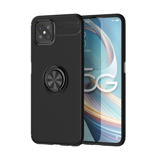 

For OPPO A92s Lenuo Shockproof TPU Protective Case with Invisible Holder(Black)