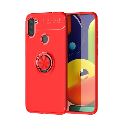 

For Samsung Galaxy A11 Lenuo Shockproof TPU Protective Case with Invisible Holder(Red)