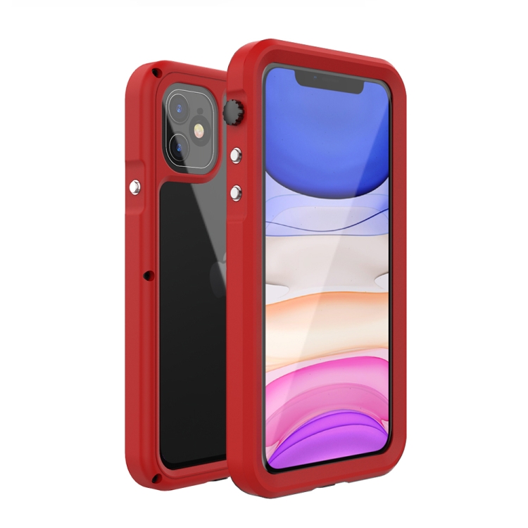 

For iPhone 11 R-JUST Seal Series IP68 Waterproof Shockproof Dustproof Metal + Frosted PC Protective Case(Red)