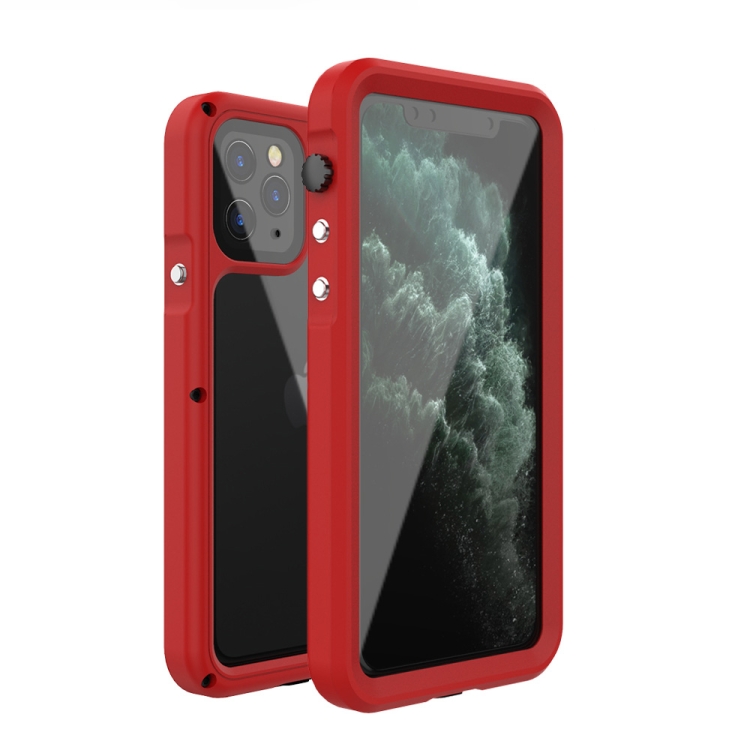 

For iPhone 11 Pro Max R-JUST Seal Series IP68 Waterproof Shockproof Dustproof Metal + Frosted PC Protective Case(Red)