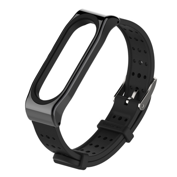 

For Xiaomi Mi Band 4 Mijobs Youth Edition Silicone Breathable Strap(Black)