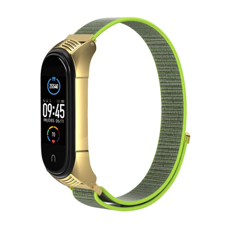 

For Xiaomi Mi Band 3 / 4 / 5 Mijobs Lightweight Breathable Easy Adjust Nylon Loop Plus Five Generations Strap(Bright Yellow)