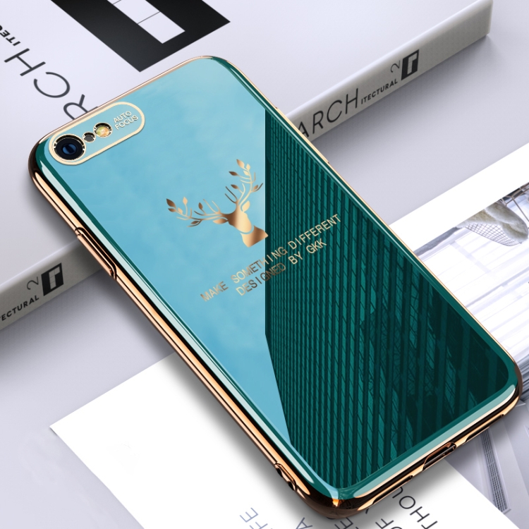 

For iPhone 6 Plus GKK PC + Solid Color Plating Protective Case(Green)